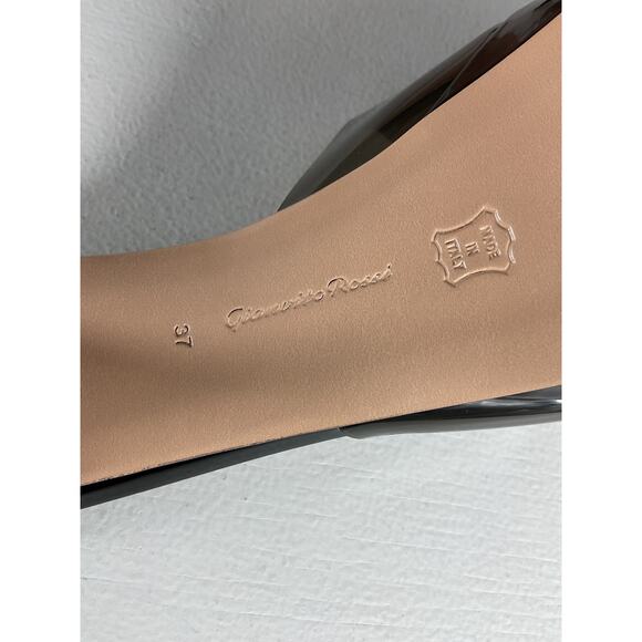 Gianvito Rossi 'Betty' Black Leather Platform Mules Size 7 - Picture 4 of 6